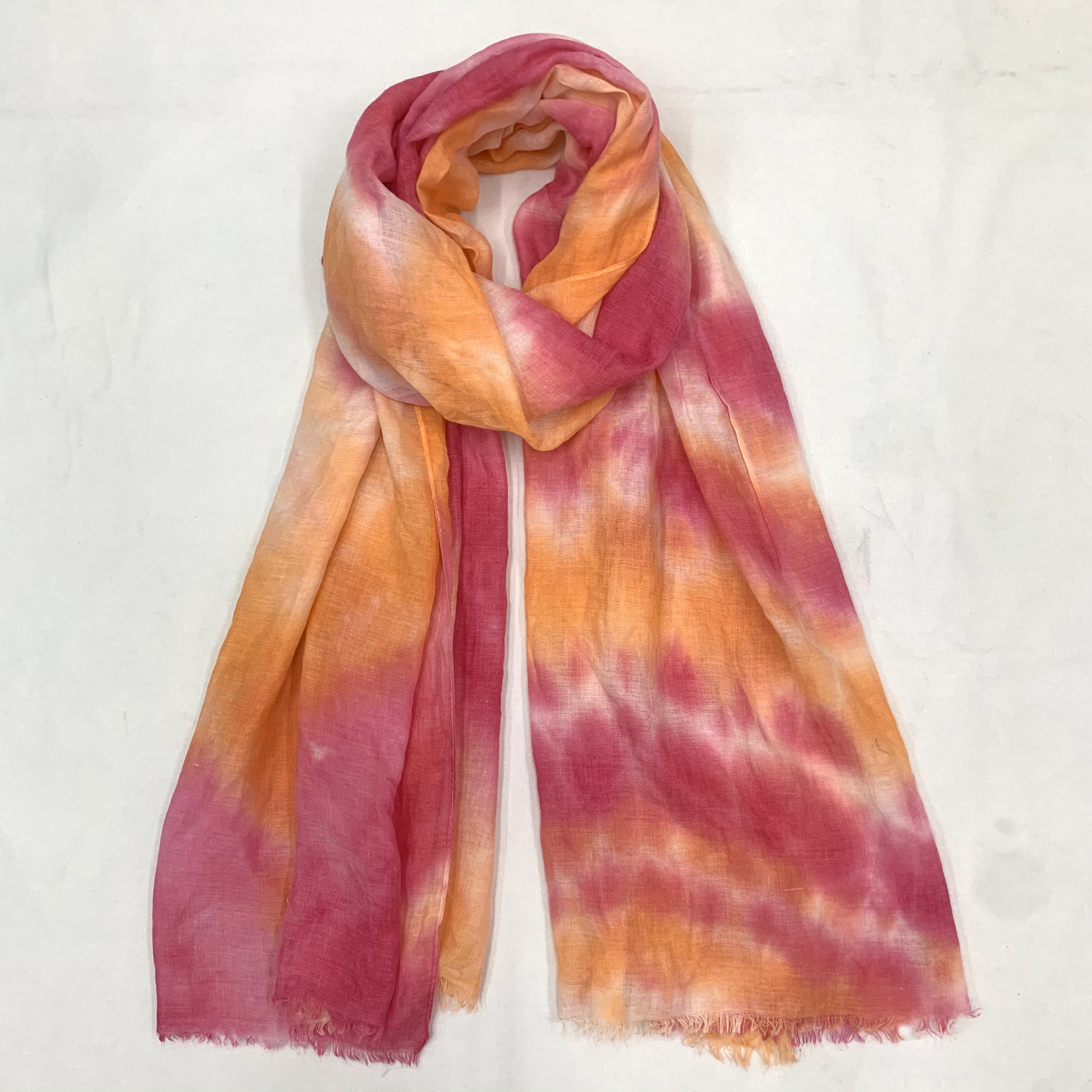 Factory direct sales of human cotton tie-dyed 90*180 long scarves and shawls can be made into shawls for export and customized exclusively
