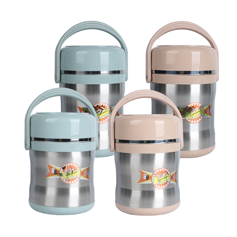 Non-magnetic stainless steel mini Waist pot, vacuum insulated pot, student large-capacity three-layer bucket, rice bucket, bento box Item Picture
