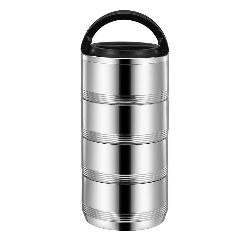 304 stainless steel lunch box, multi-layer lunch box, round, portable for office workers, multi-layer lunch box for students, large capacity Item Picture