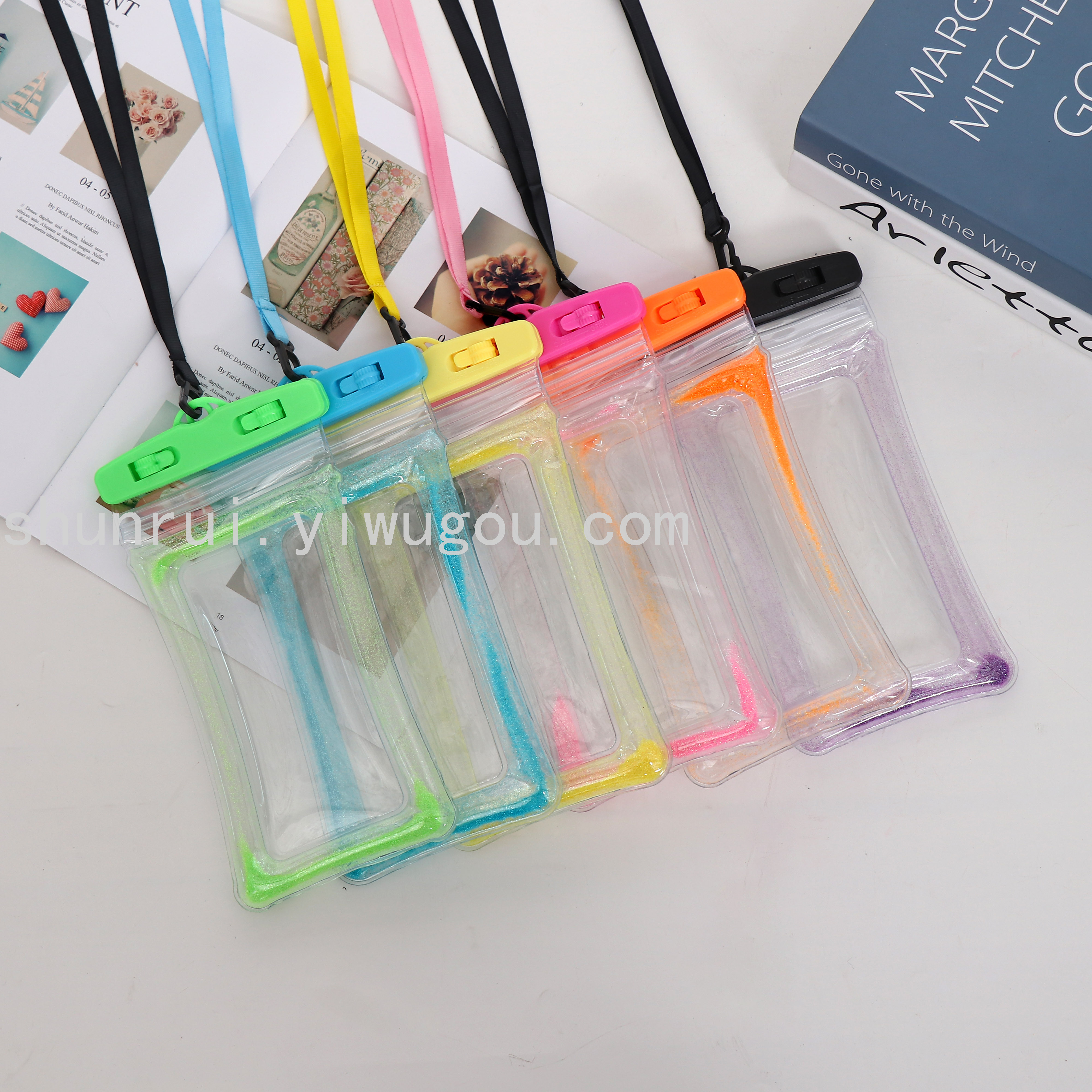 New sequined quicksand inflatable airbag phone waterproof case