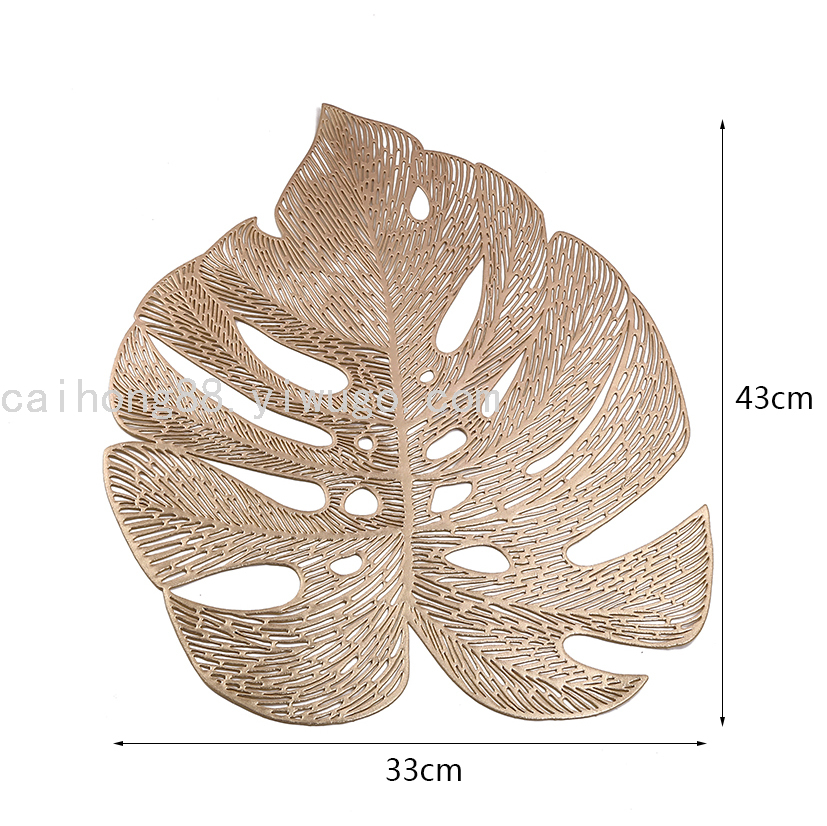 Customized wholesale of creative pvc turtle-back leaf hollowed-out pads, waterproof, oil-proof and heat-insulating Western placemats, wedding table decorations Item Picture