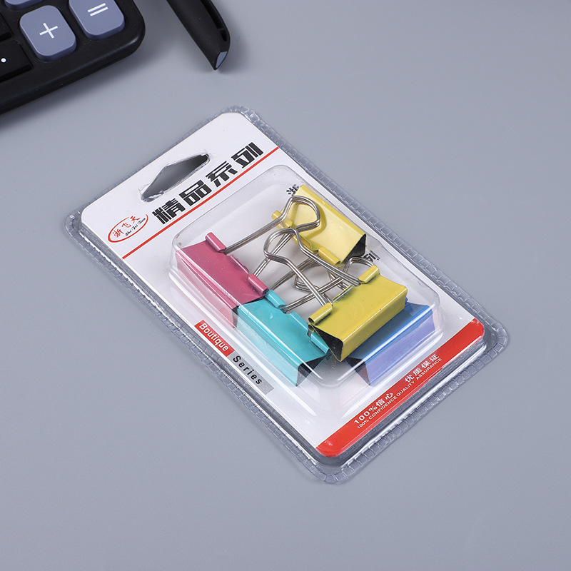 Factory direct supply of office supplies: long-tail ticket clips, dovetail clips, small clips, double-bubble vacuum-formed, 5 long-tail clips details Picture