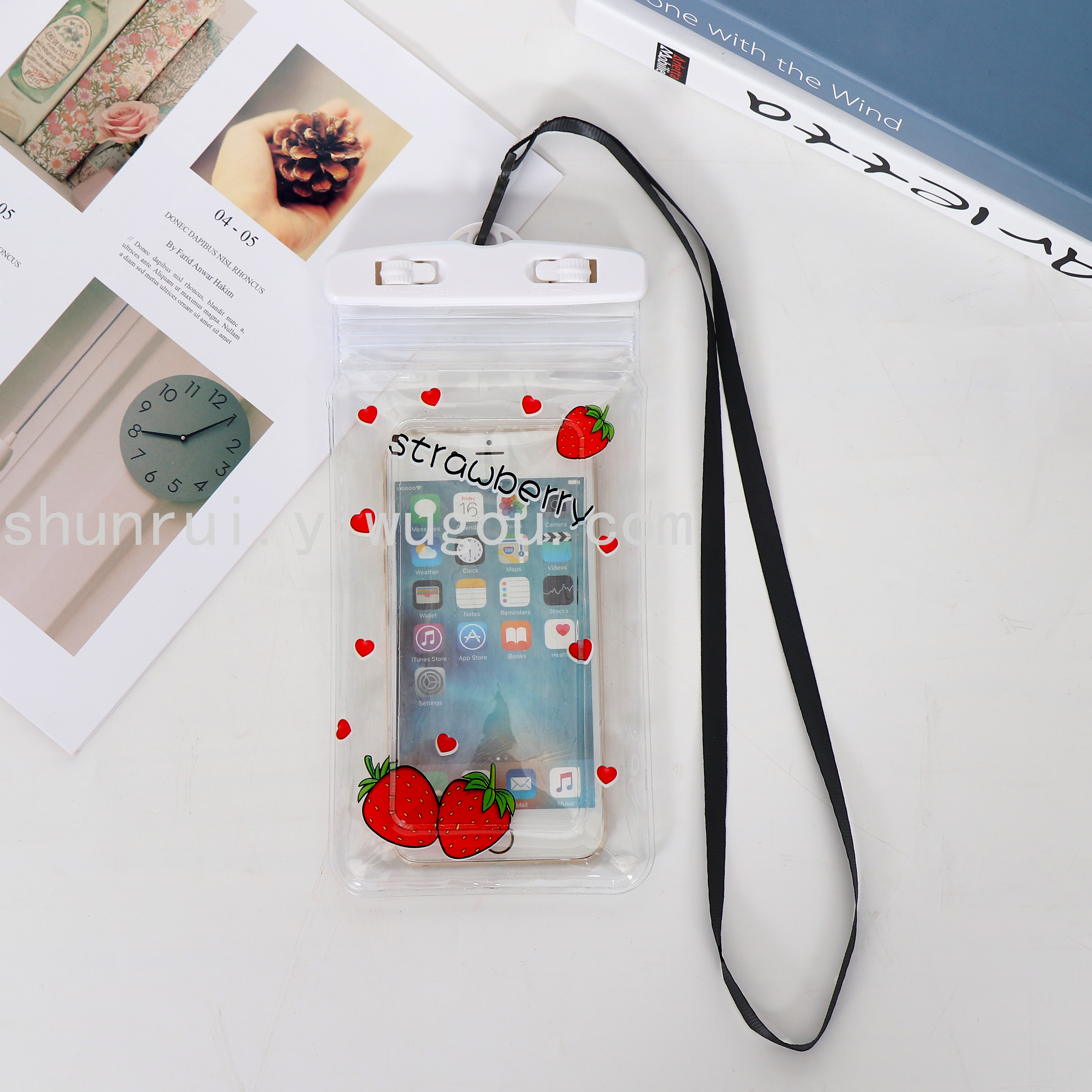 Waterproof bag for floating cartoon transparent touch screen mobile phones Item Picture