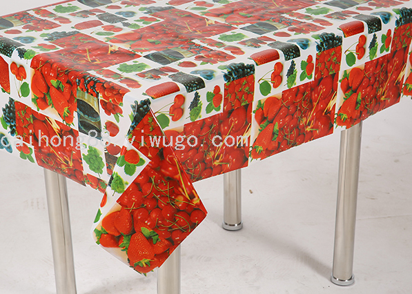 PVC transparent printed crystal tablecloth, waterproof and no-wash tablecloth, coffee table, restaurant fruit and flower oil-resistant tablecloth details Picture