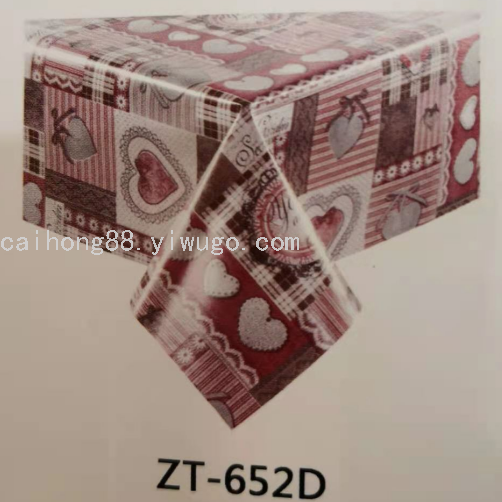 PVC transparent printed crystal tablecloth, waterproof and no-wash tablecloth, coffee table, restaurant fruit and flower oil-resistant tablecloth Item Picture