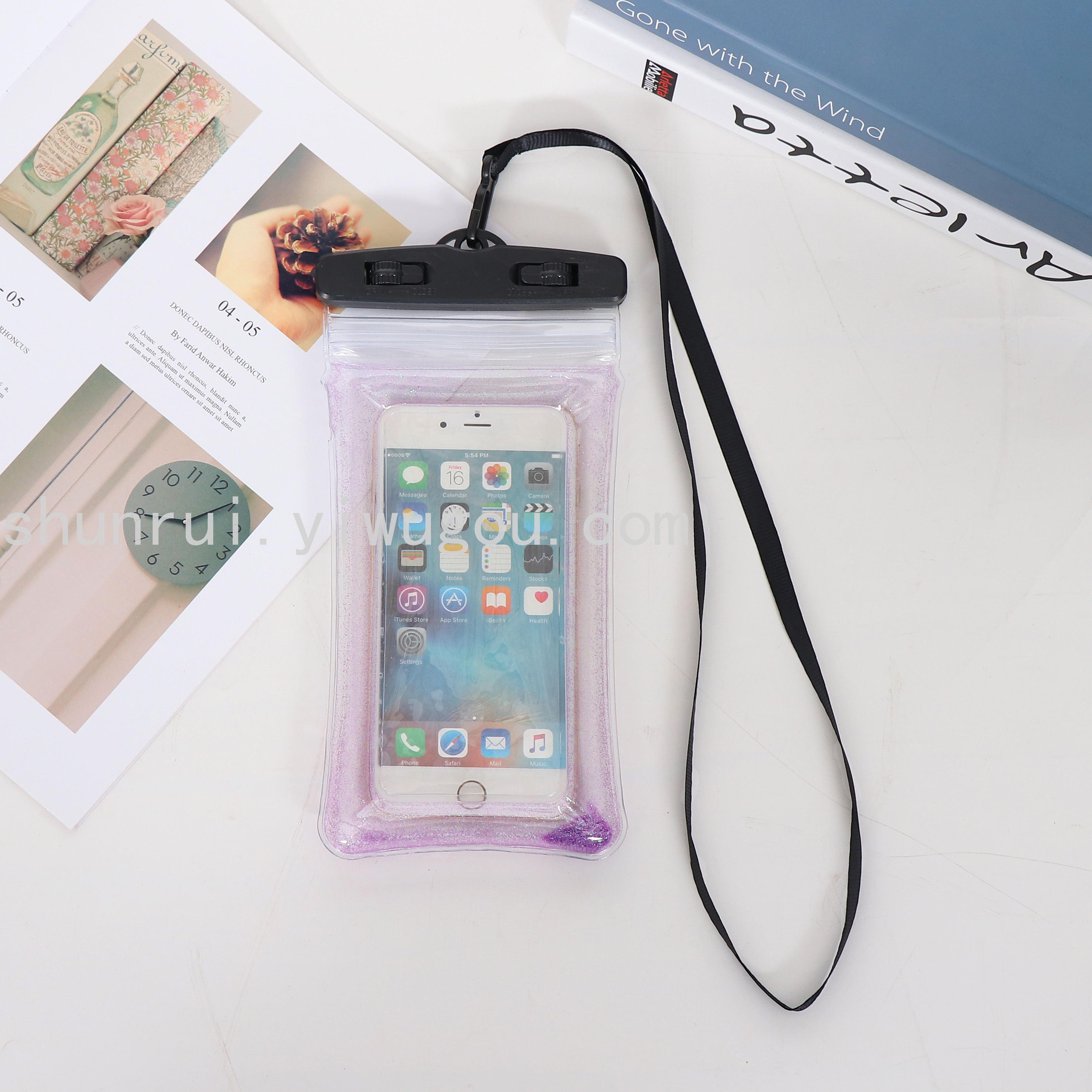 New sequined quicksand inflatable airbag phone waterproof case details Picture