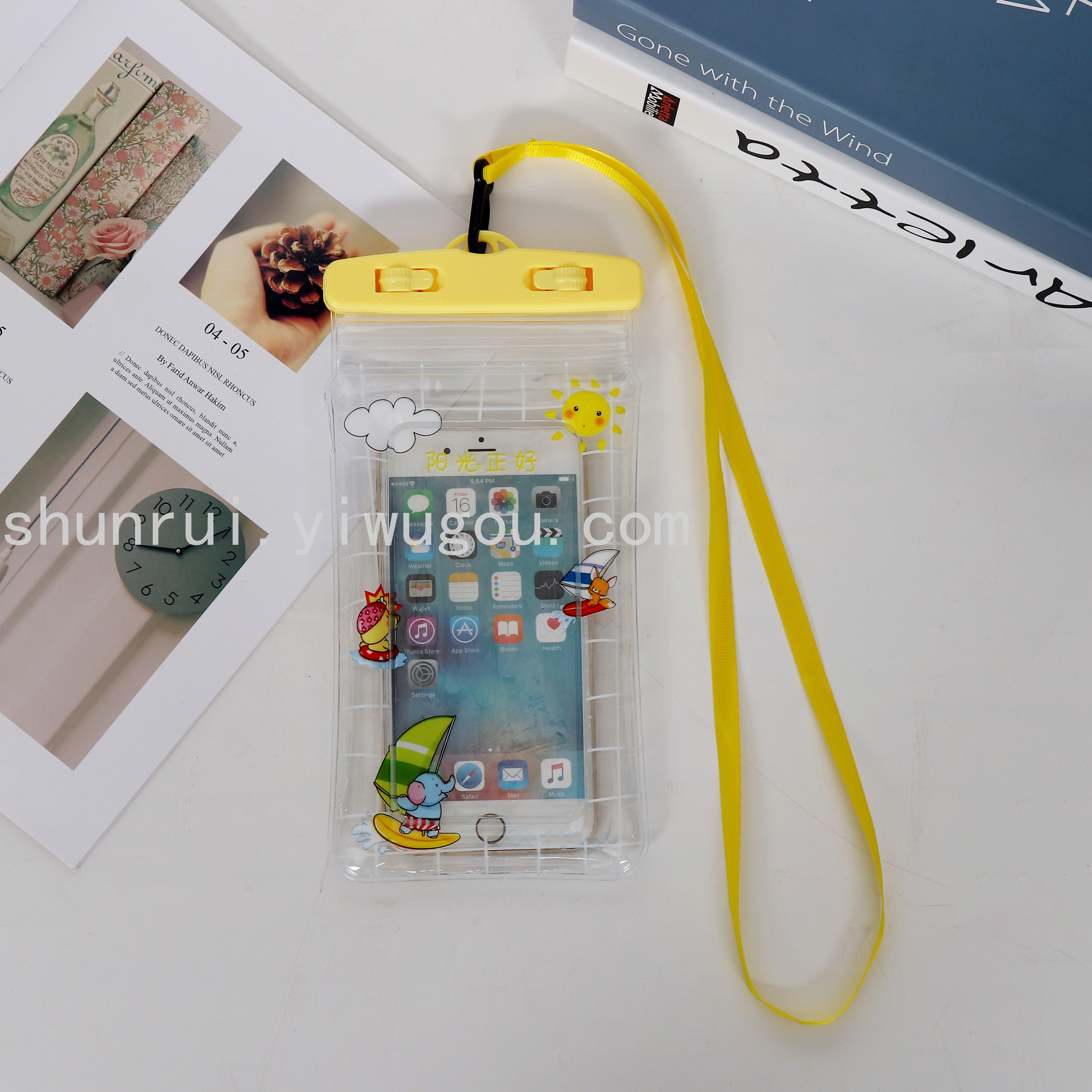 Waterproof bag for floating cartoon transparent touch screen mobile phones Application Scenario