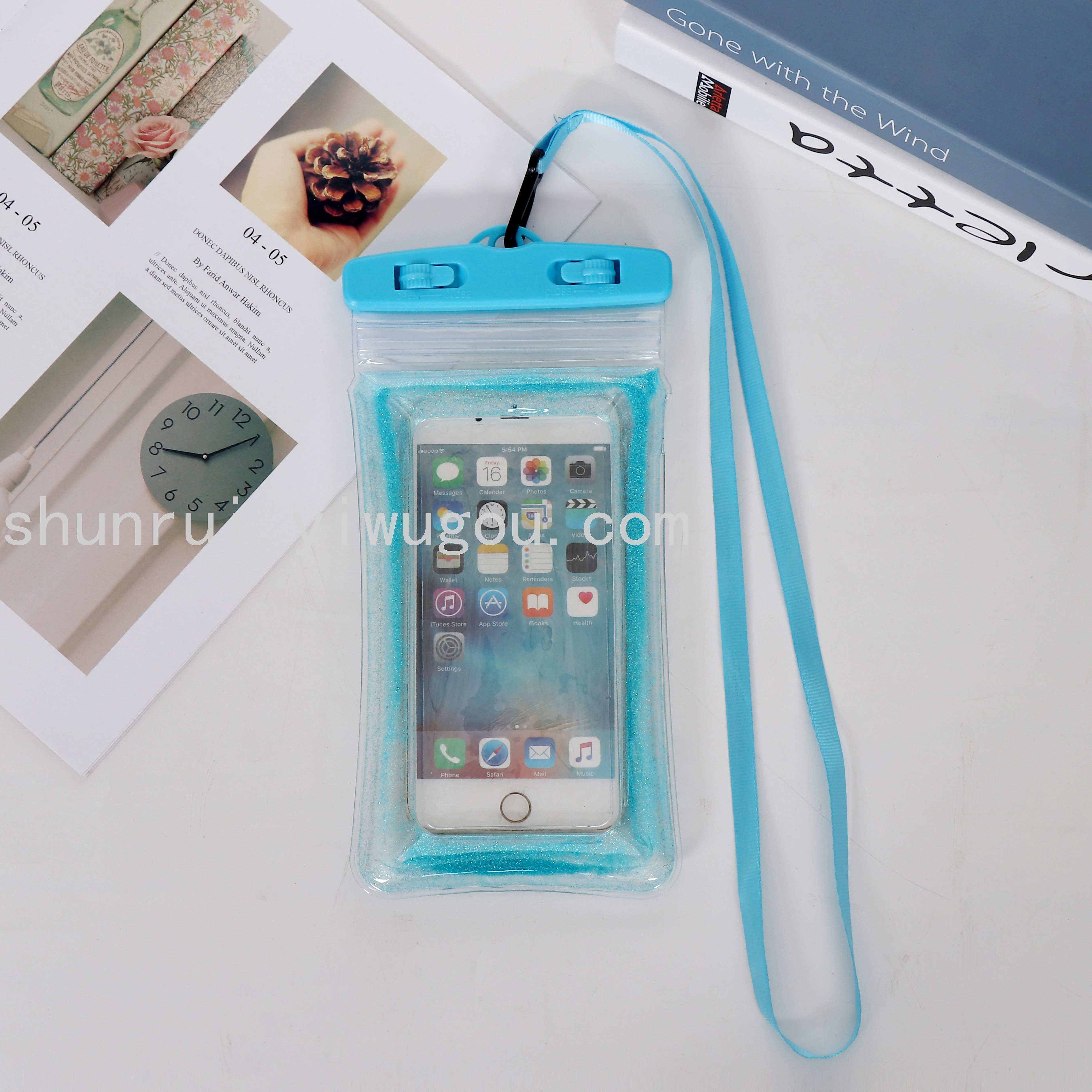 New sequined quicksand inflatable airbag phone waterproof case Specification image