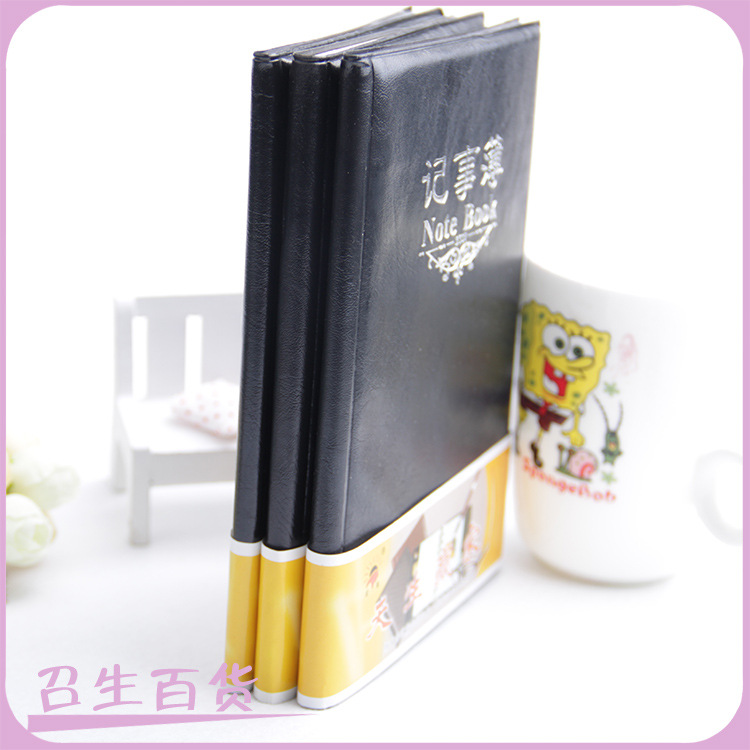 Business black notebooks, business notebooks, imitation leather notebooks, wholesale at two-yuan stores Item Picture
