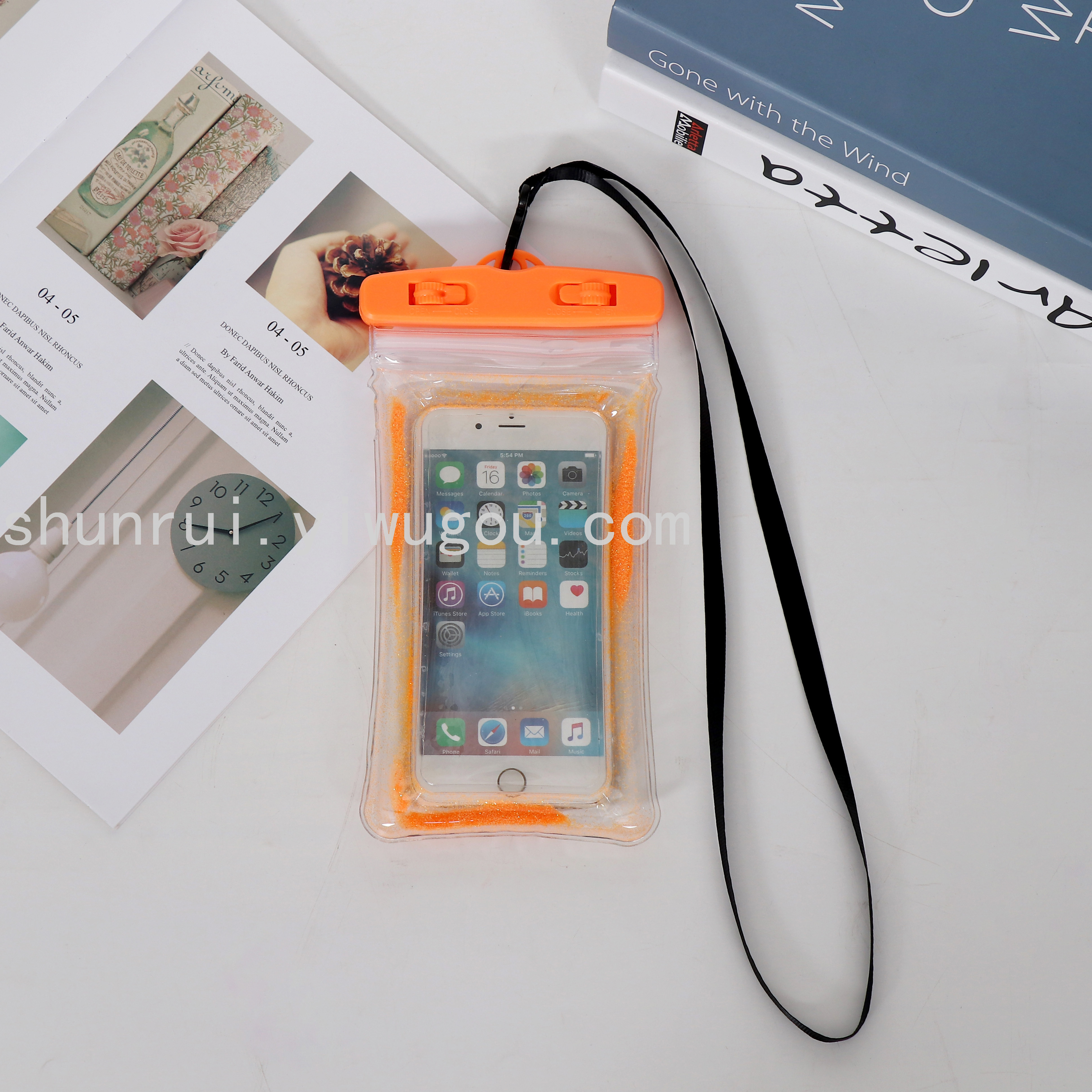 New sequined quicksand inflatable airbag phone waterproof case Item Picture