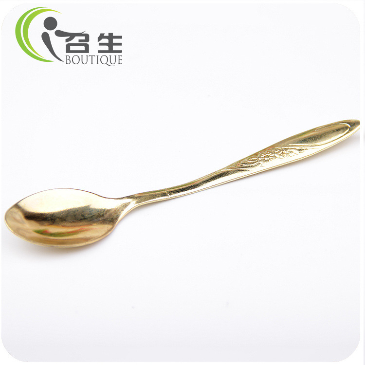 Venta directa de fábrica hot stamping baby cuchara de café de acero inoxidable cuchara chapada en oro de acero inoxidable al por mayor Specification image