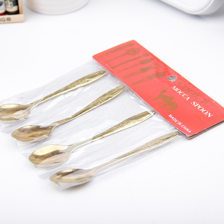 Factory direct sales of gold-plated baby spoons, stainless steel coffee stirring spoons, and stainless steel gold-plated spoons wholesale