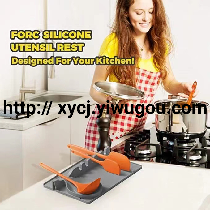 New two-in-one silicone spoon rack, spatula rack, soup spoon rack, spoon mop and kitchenware multi-functional storage rack Application Scenario