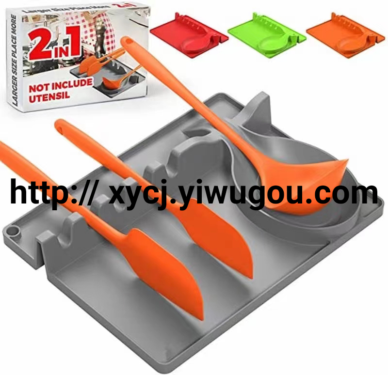 New two-in-one silicone spoon rack, spatula rack, soup spoon rack, spoon mop and kitchenware multi-functional storage rack