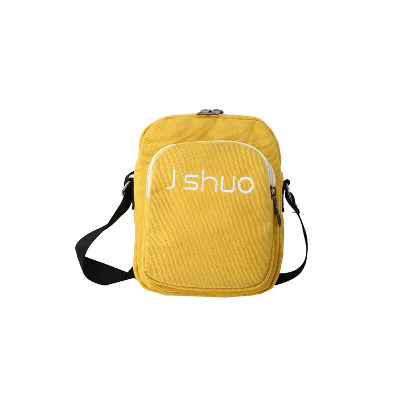 Wholesale of new canvas bags, simple lettered student single-shoulder crossbody bags, cool hip-hop mobile phone small square bags for girls Item Picture