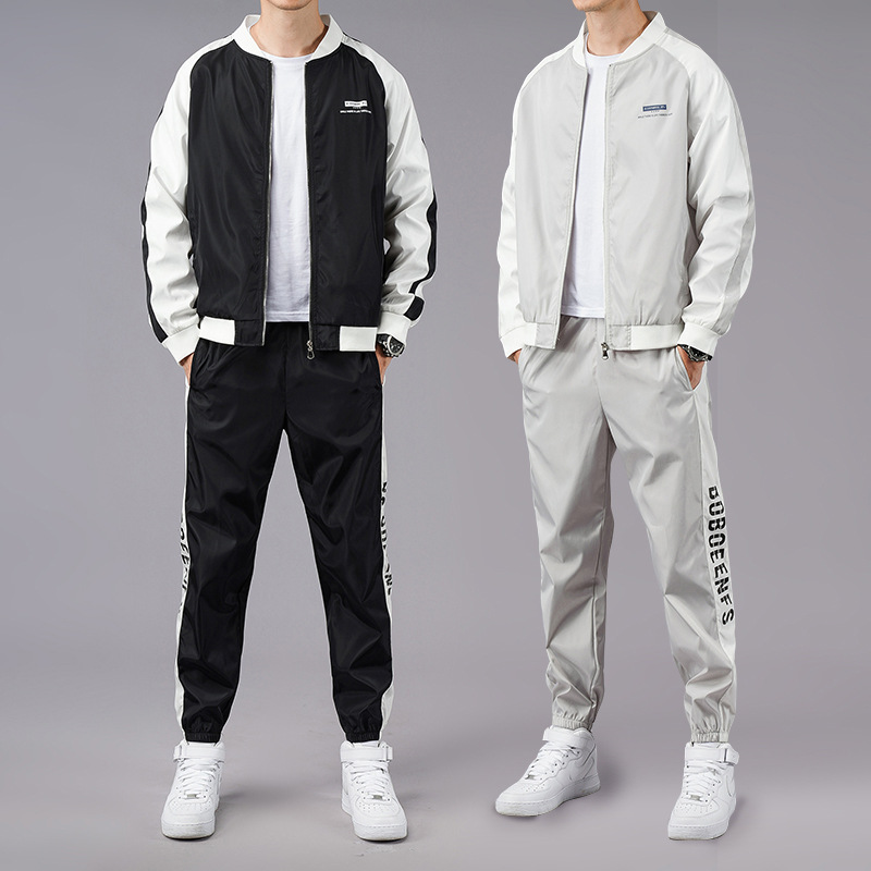 Autumn men's suit men's sportswear Korean slim body long sleeve teenager running stand collar casual hoodie men