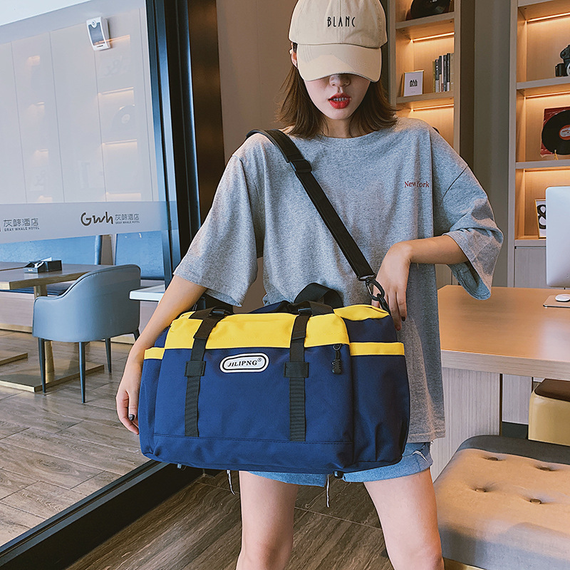 Large capacity hand luggage New fashion travel bag Women patchwork canvas student travel travel sports bag Men