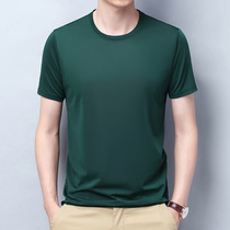 202 Summer plain plain T shirt men's round collar thin loose youth leisure short sleeve men's running wholesale