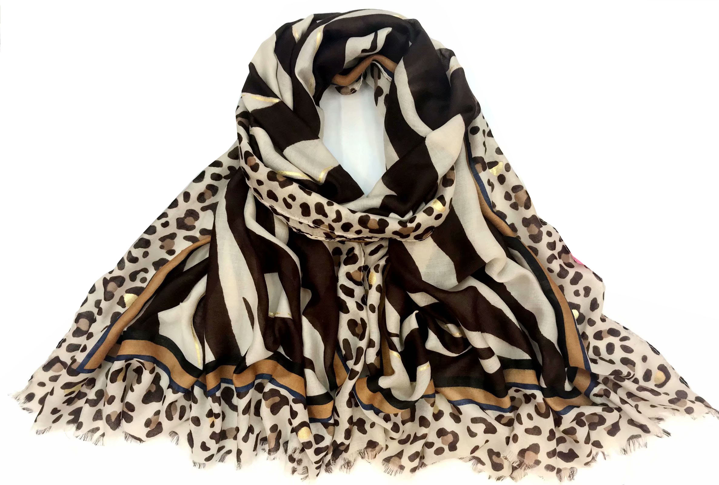 60 satin printed and gold-embossed 90*180 long and thin autumn and winter scarves in zebra print are in stock