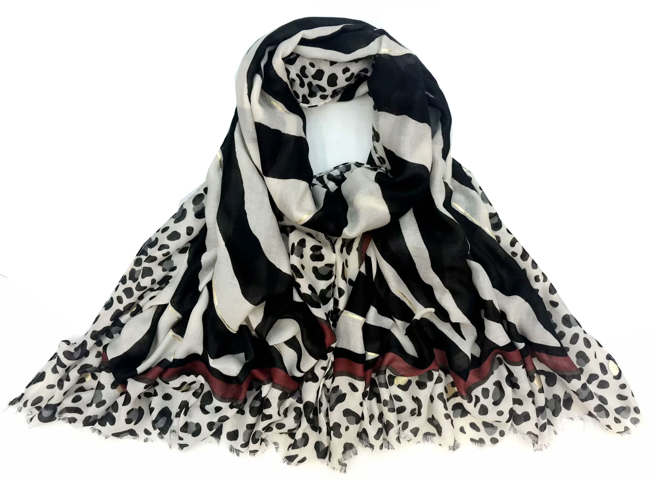60 satin printed and gold-embossed 90*180 long and thin autumn and winter scarves in zebra print are in stock Application Scenario