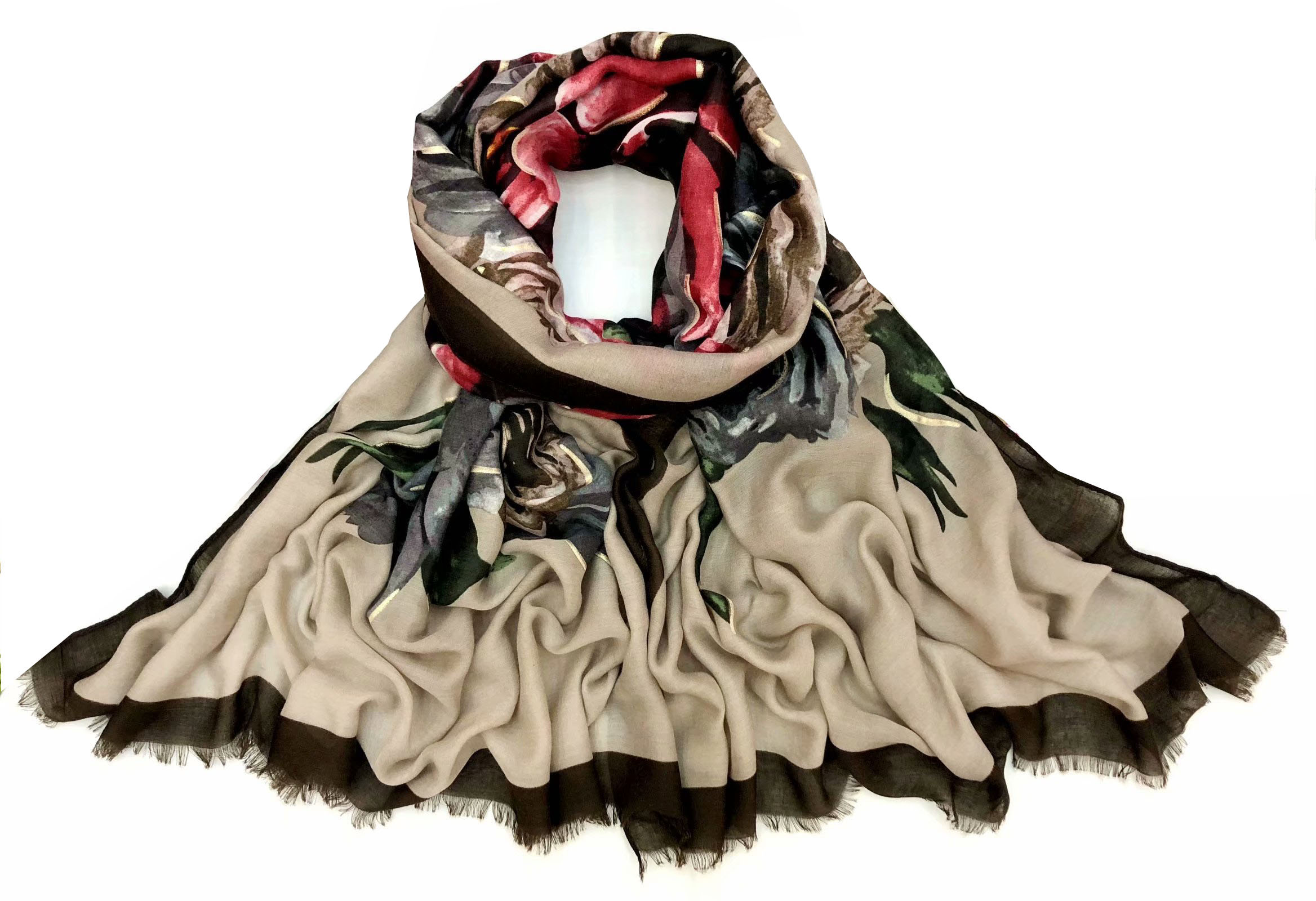 60 high-quality satin printed and gold-embossed 90*180 long scarves, autumn and winter scarves and headscarves in stock details Picture