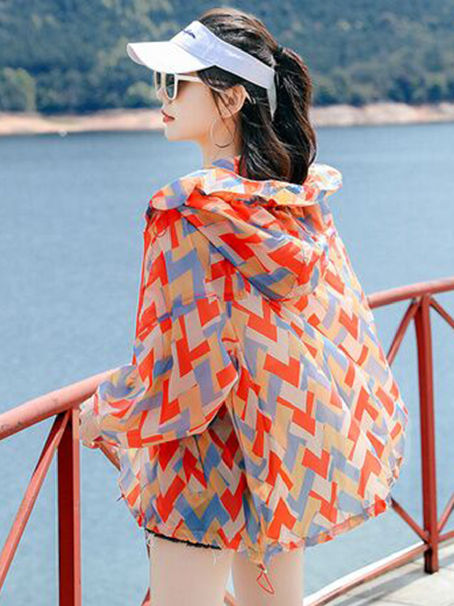 Summer 2021 sun-protective clothing for women, mid-length, UV protection, outdoor, versatile, lightweight and fashionable sun-protective clothing, large-sized jacket