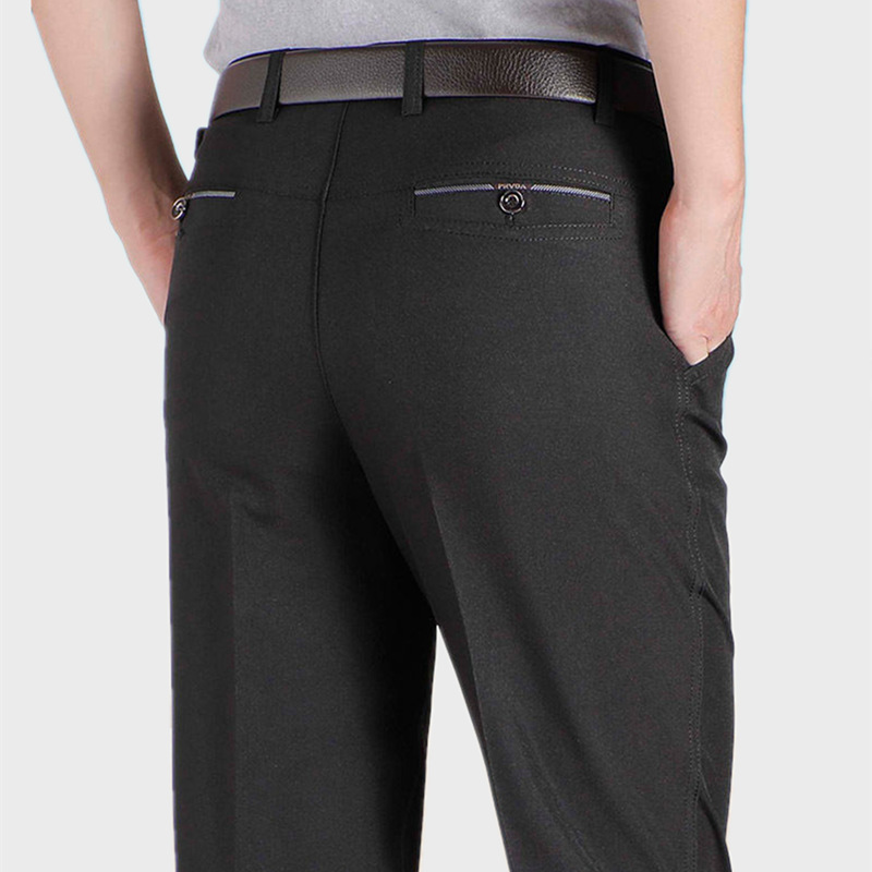 Summer men's suit pants Thin casual pants Men's business men's summer pants High waist straight leg pants Dad suit