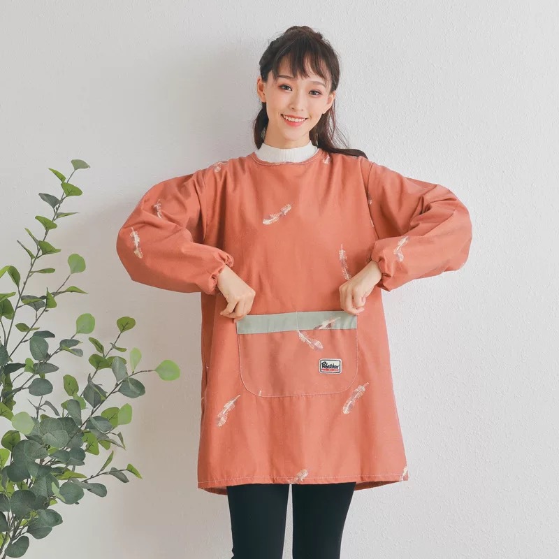 围裙韩版时尚田园风格防水防污女士反穿衣罩衣家务整洁布艺围裙