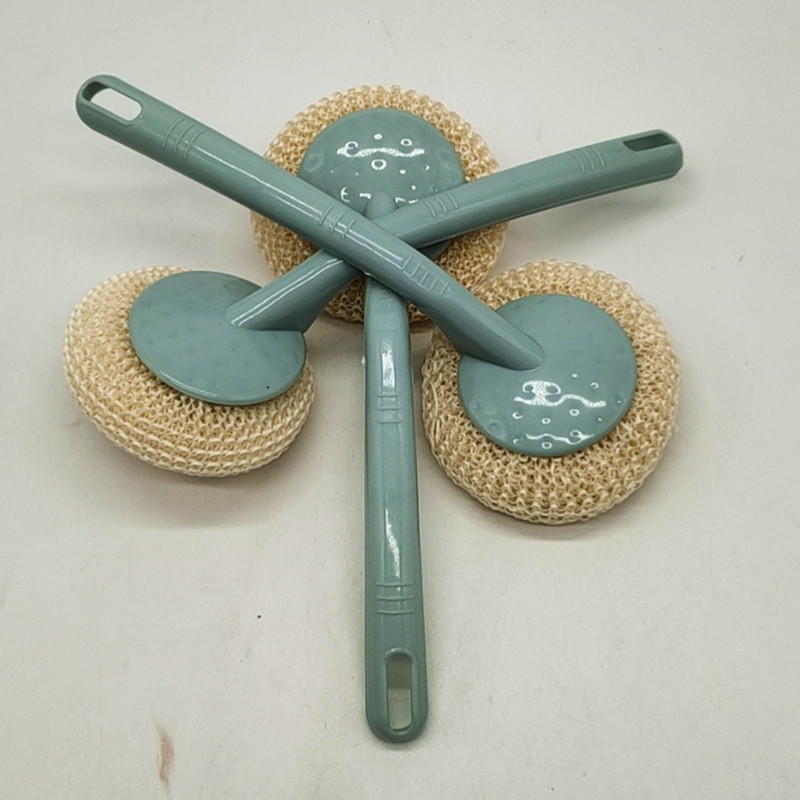 Sunshine Department Store Kitchen Cleaning Brush, bamboo fiber long-handled pot brush, easy to remove dirt from hands, cost-effective pot brush, 3-piece set for home use Application Scenario