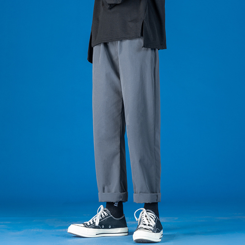 Autumn Khaki casual pants men fat plus fat size suit pants loose straight trend versatile pants
