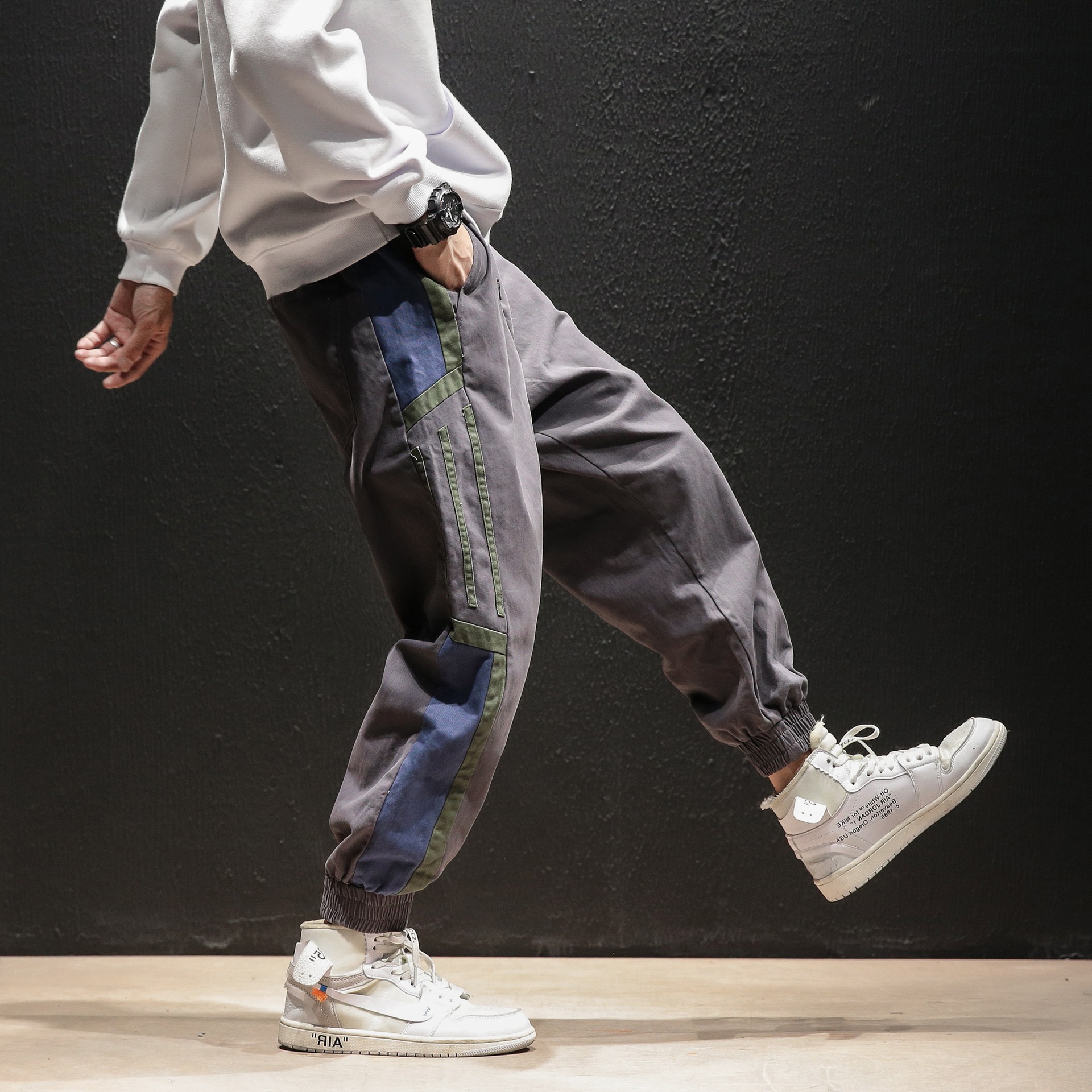 Autumn new casual long pants men's overalls large size sports loose pant pant Korean fashion men's pants
