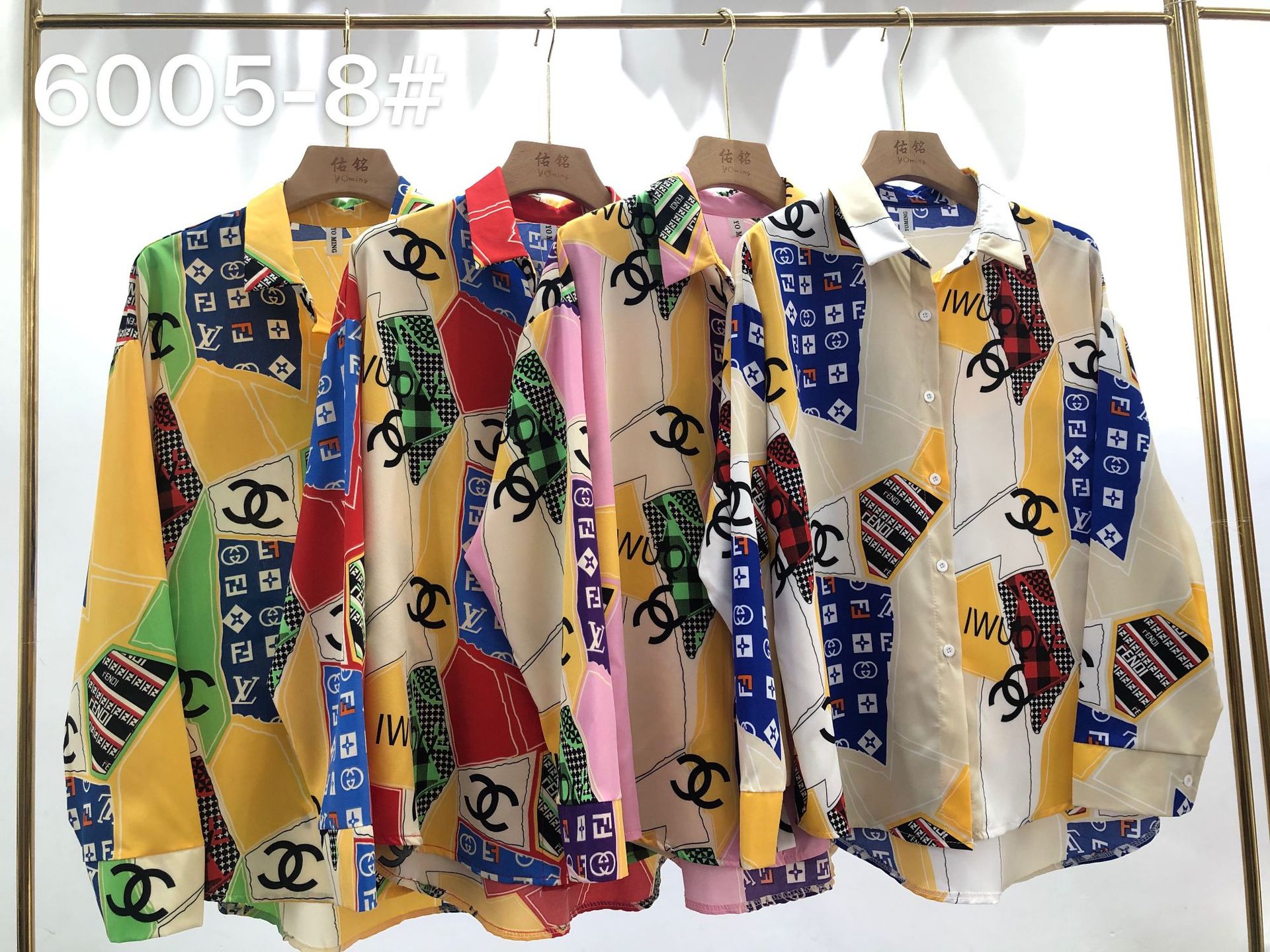 In-stock women's clothing cross-border Lazada, loose, simple and casual printed women's shirts