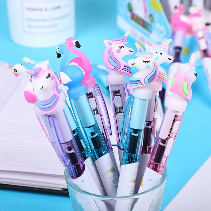 Creative cartoon unicorn light pen, cute luminous ballpoint pen, student stationery 0.5mm writing and learning supplies Application Scenario