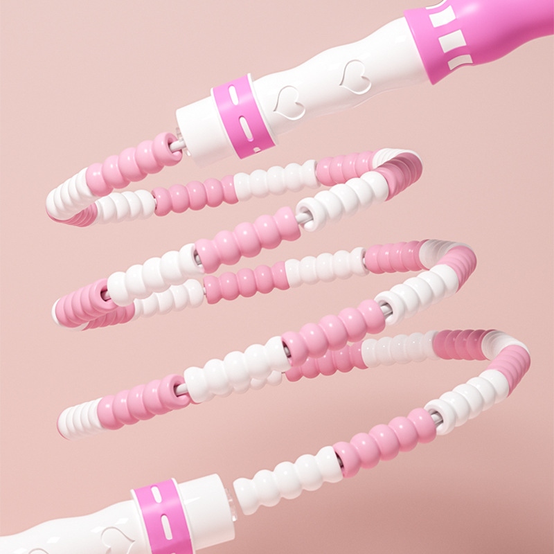 Cross-border Amazon colorful soft bead bamboo joint skipping rope, adult high school entrance examination, children's multi-person indoor fitness, women's sports Specification drawing