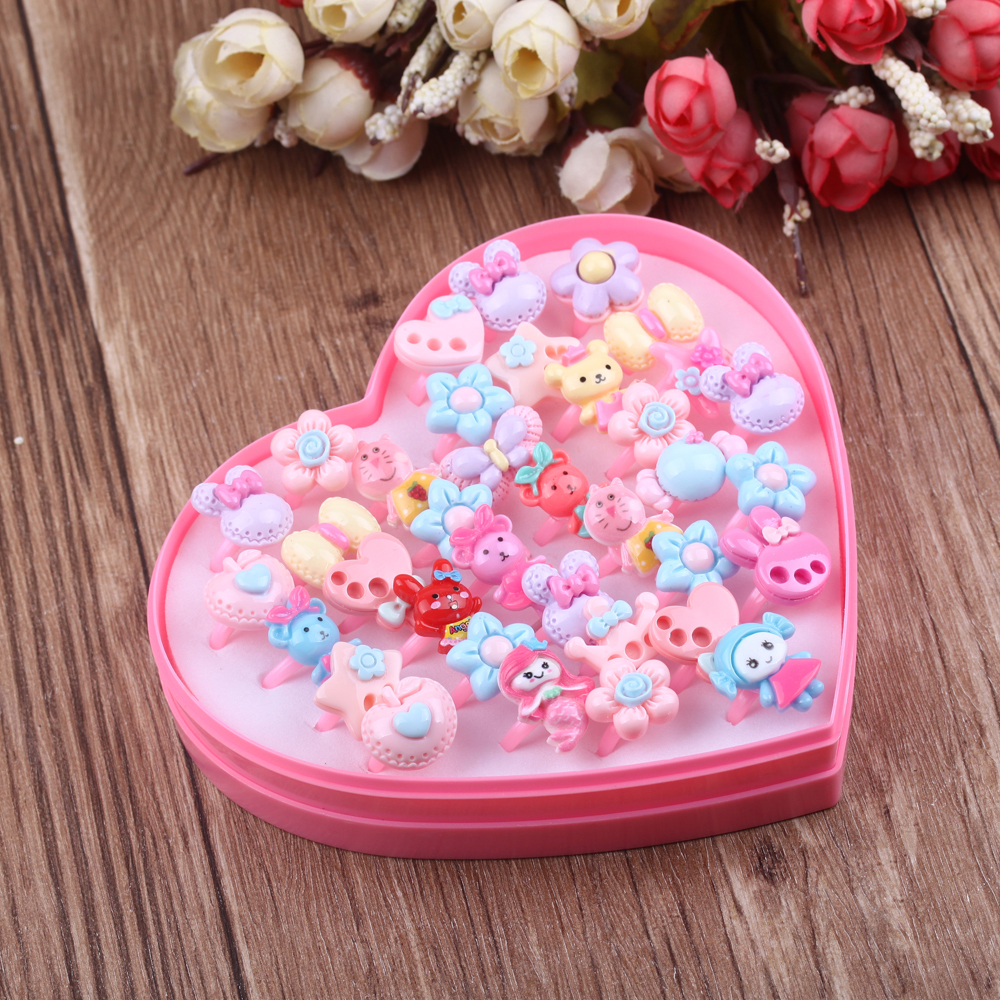Children's rings, rings, baby girls, princesses, cute girls' hair accessories, toys, cartoon plastic small rings for toddlers