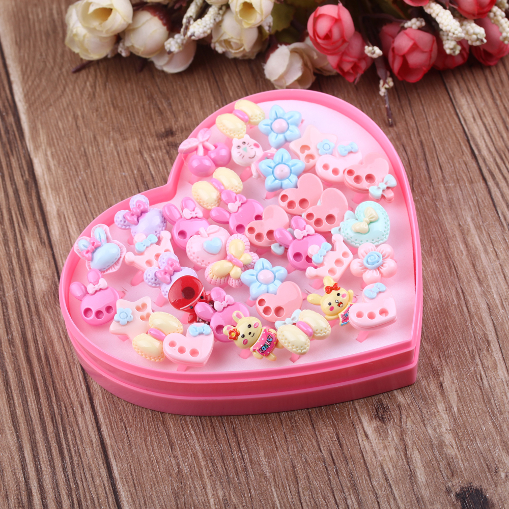 Children's rings, rings, baby girls, princesses, cute girls' hair accessories, toys, cartoon plastic small rings for toddlers details Picture