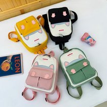 Hipster student backpack Mini casual girl kitten backpack Boy color contrast backpack children's small bag