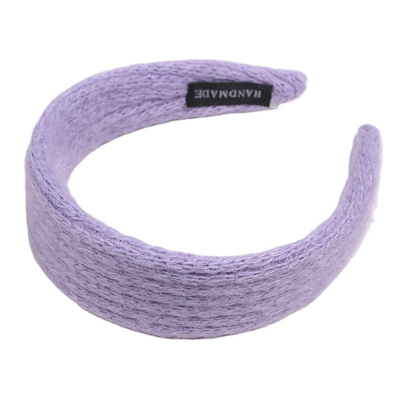 The new autumn and winter retro woolen hairband, hairpin, knitted headband, wide-edge, trendy and stylish hair accessory, Juxin Item Picture