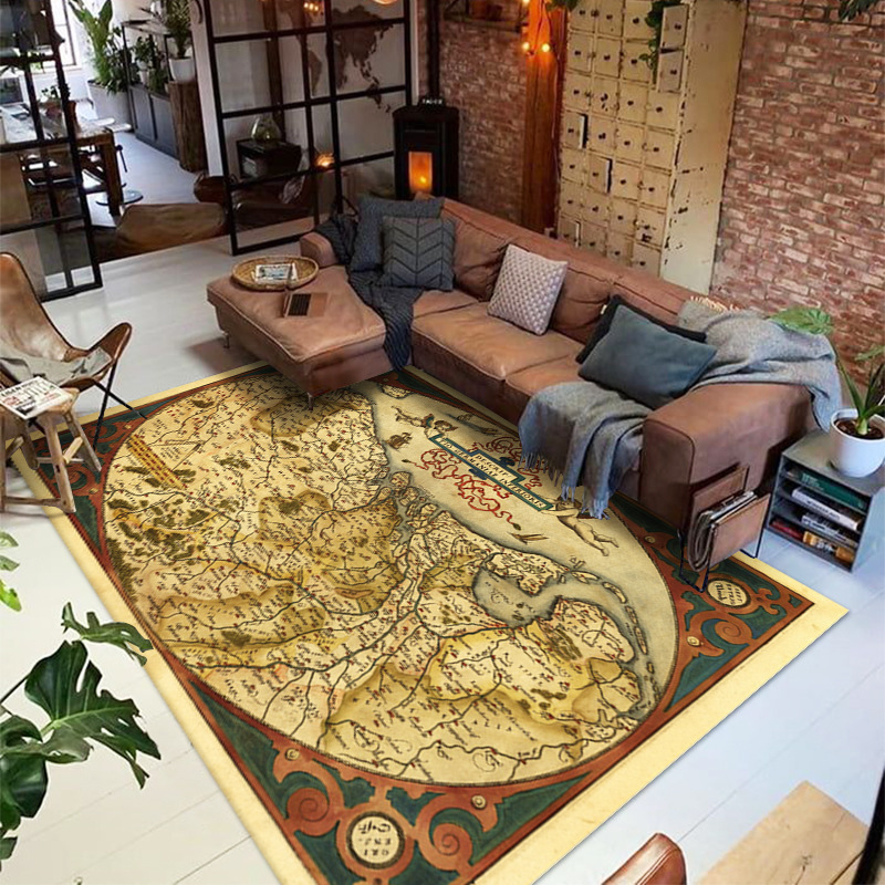跨境亚马逊货源世界地图办公室地毯欧式客厅地毯茶几沙发地垫详情图4
