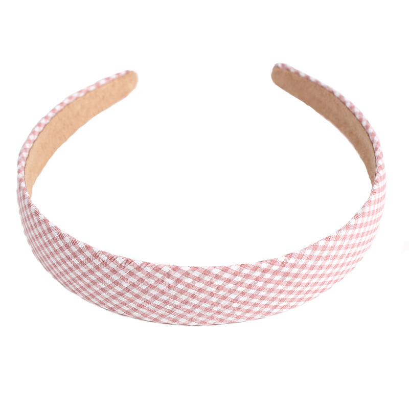 Simple forest-style hair accessory, retro floral check monochrome hairband, wide-edge headband, versatile for going out, hairpin for women, Korean headwear Item Picture