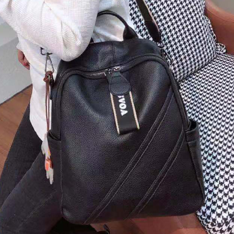 A tripod bag trend women bag 778 women bag new versatile backpack soft leather large capacity leisure backpack
