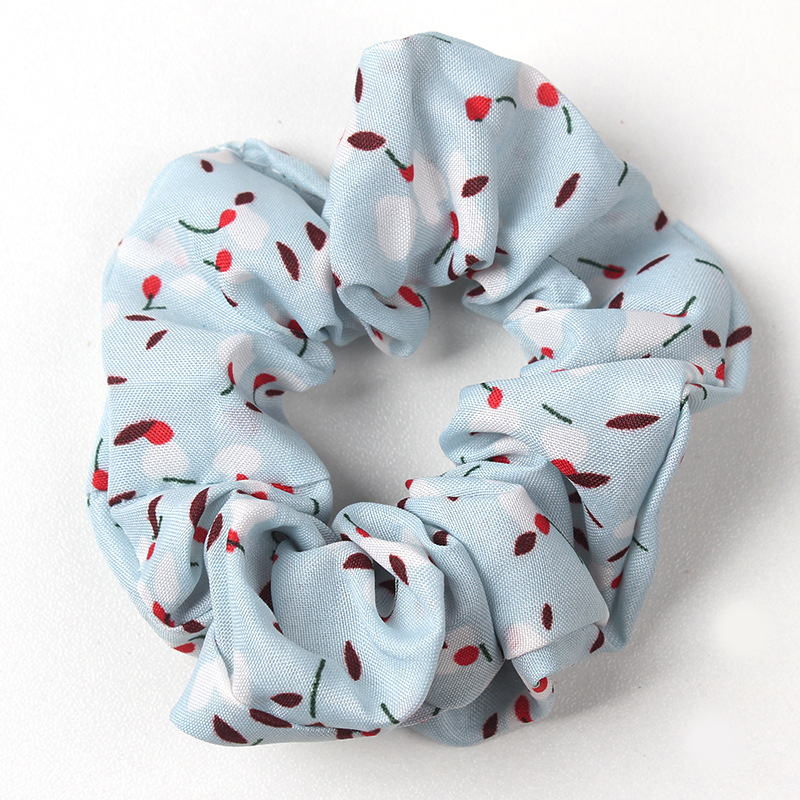 The new ins college style floral large intestine hair band and hair tie are simple and versatile fabric hair band and hair tie accessories for women Item Picture