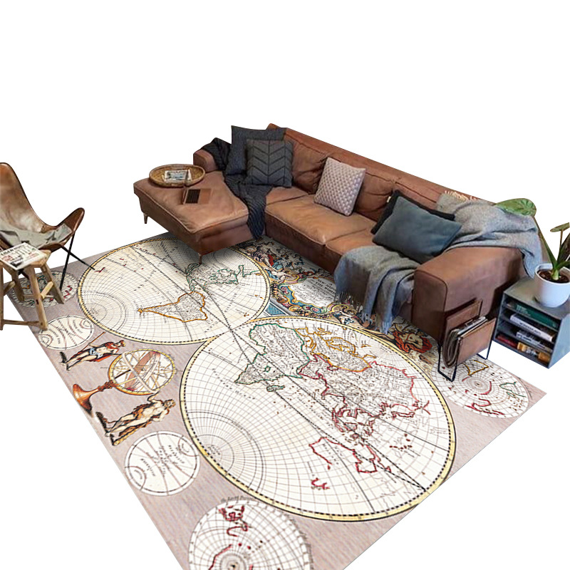 跨境亚马逊货源世界地图办公室地毯欧式客厅地毯茶几沙发地垫详情图5