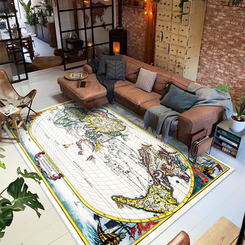 跨境亚马逊货源世界地图办公室地毯欧式客厅地毯茶几沙发地垫详情图2