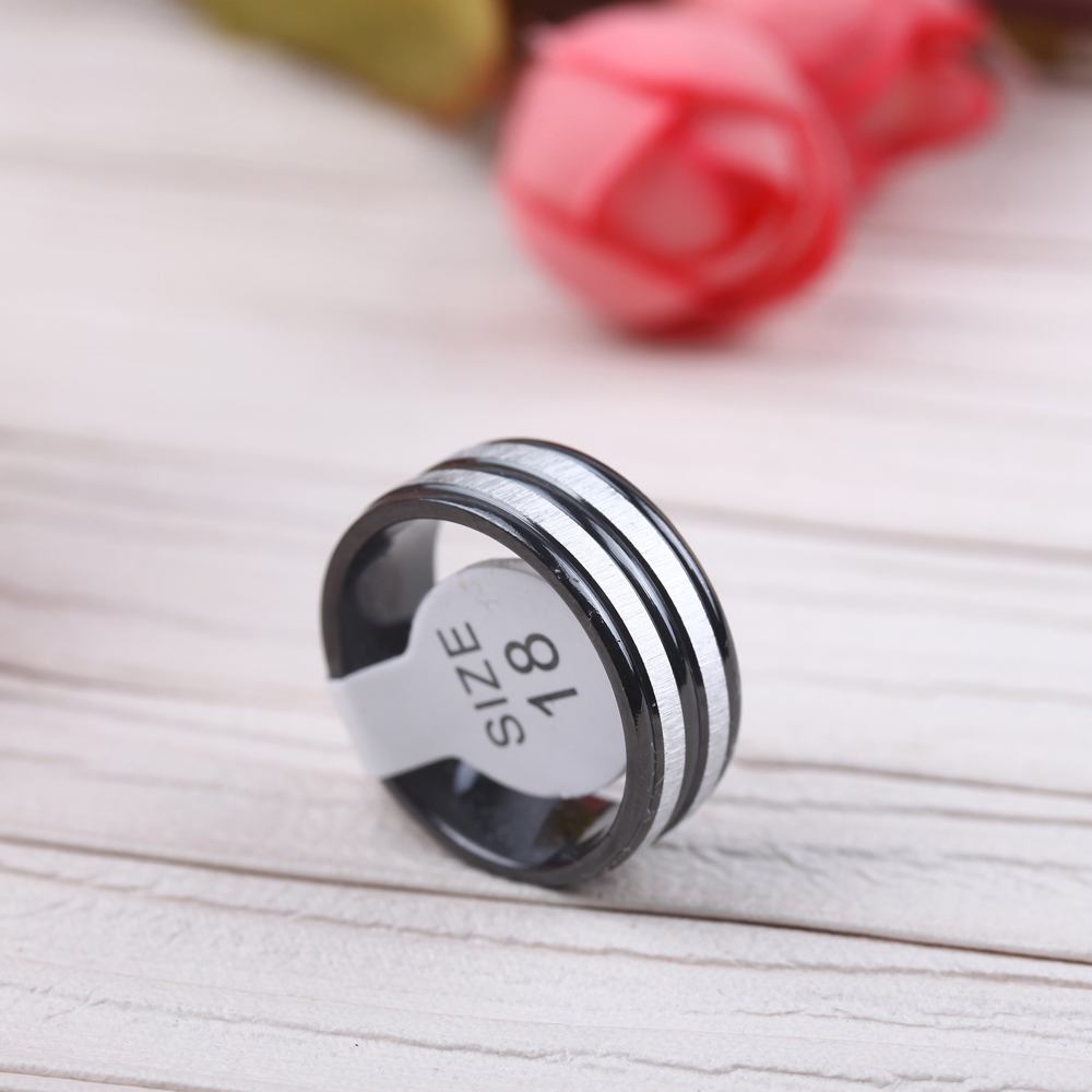 Non-fading tungsten gold men's steel ring, powerful black men's ring, hip-hop personality index finger ring Specification image