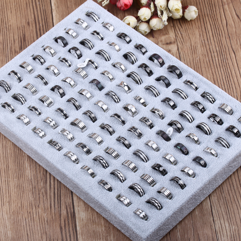 Non-fading tungsten gold men's steel ring, powerful black men's ring, hip-hop personality index finger ring Item Picture