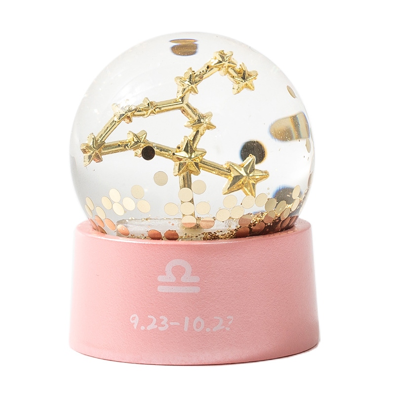 Twelve zodiac glass crystal balls, girlish desktop decoration resin ornaments, birthday gift creative crystal balls Application Scenario