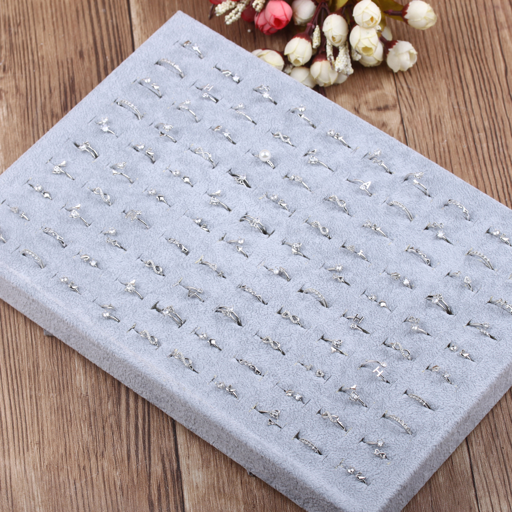 10-yuan store accessory wholesale: Minimalist diamond-encrusted open-end ring, trendy men's and women's joint index finger tail ring Item Picture