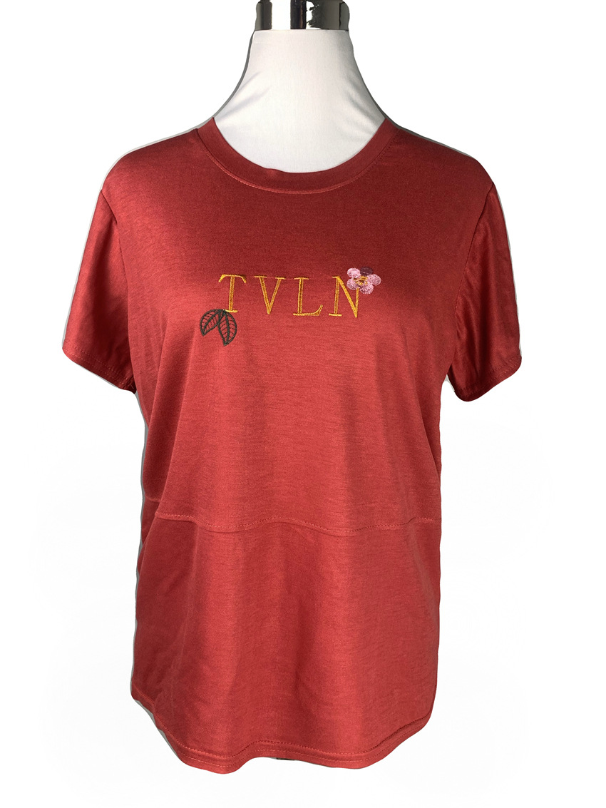 New summer printed short-sleeved cotton-padded T-shirt, plus-size women's wear, middle-aged mom's casual top, loose base layer Application Scenario