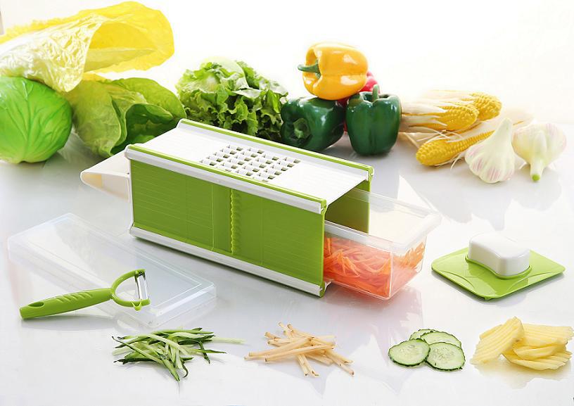The New Five-In-One Multi-Functional Four-Sided Square Vegetable Slicer Is A Perfect Tool For Slicing And Shredding Vegetables
